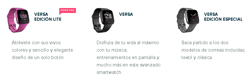 Modelos Fitbit Versa